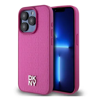 Zadní Kryt DKNY PU Leather Repeat Pattern Stack Logo Magsafe na iPhone 15 Pro Max Pink