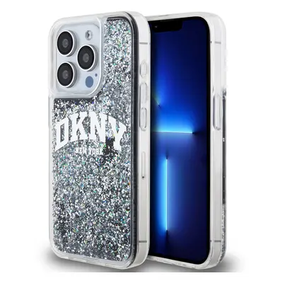 Zadní Kryt DKNY Liquid Glitter Arch Logo pro iPhone 15 Pro černý