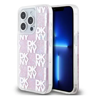 Zadní Kryt DKNY Liquid Glitter Checkered Pattern pro iPhone 15 Pro růžový