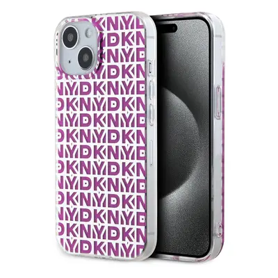 Zadní Kryt DKNY PC/TPU Repeat Pattern pro iPhone 15 růžový