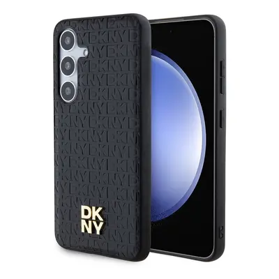 Zadní Kryt DKNY PU Leather Repeat Pattern Stack Logo Magsafe pro Samsung Galaxy S24+ černý