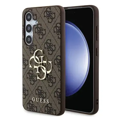 Guess PU 4G Metal Logo Zadní Kryt pro Samsung Galaxy A55 5G Brown