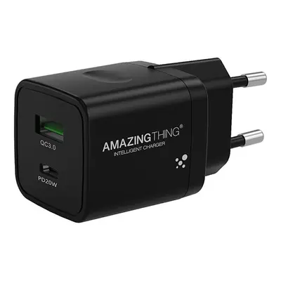 Adaptér Amazing Thing Speed Pro EUPD20WB s funkcí rychlonabíjení 20W Dual černý