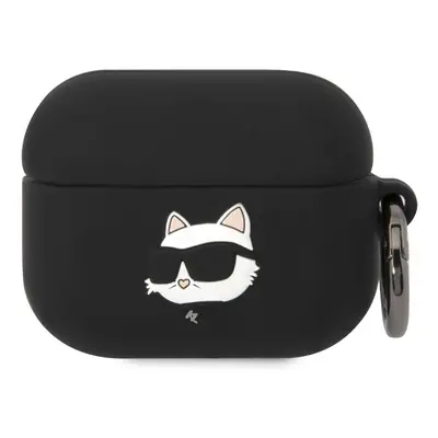 Karl Lagerfeld 3D Logo NFT Choupette Head Silikonové Pouzdro pro Airpods Pro Black