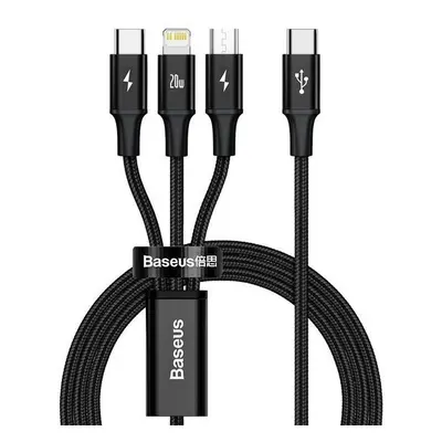 Datový kabel na mobil značky Baseus (CAMLT-SC01) 1,5m 3v1 černý 126221