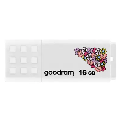 Flash disk GOODRAM UME2 16GB bílý s květy