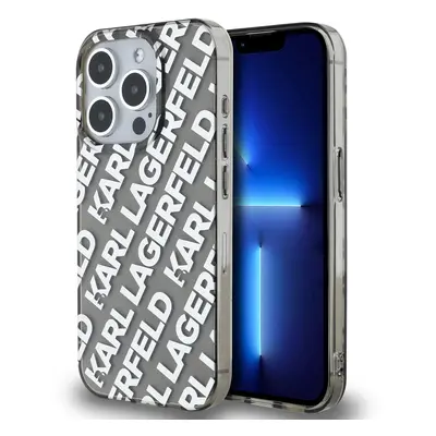 Karl Lagerfeld IML Electroplated Repeated Logo Zadní Kryt pro iPhone 15 Pro Max Silver