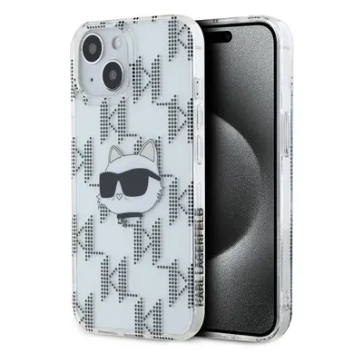 Karl Lagerfeld IML Electroplated Choupette Head Zadní Kryt pro iPhone 15 Transparent