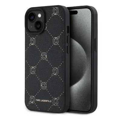 Karl Lagerfeld PU Karl Heads Pattern Magsafe Zadní Kryt pro iPhone 15 Black