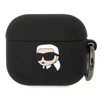 Karl Lagerfeld 3D Logo NFT Karl Head Silikonové Pouzdro pro Airpods 3 Black