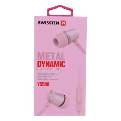 Sluchátka swissten earbuds dynamic ys500 růžovo/zlatá