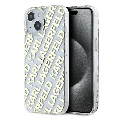 Karl Lagerfeld IML Electroplated Repeated Logo Zadní Kryt pro iPhone 15 Gold