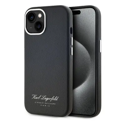 Karl Lagerfeld Grained PU Hotel RSG Zadní Kryt pro iPhone 13 Black