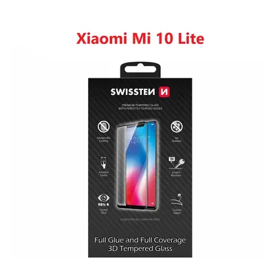 Tvrzené sklo Swissten Ultra Durable 3D full glue pro Xiaomi Mi 10 lite černé