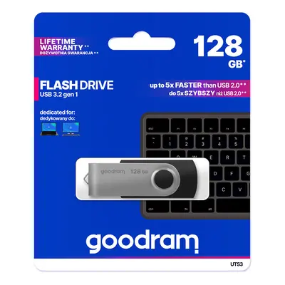 Flash disk GOODRAM UTS3 128GB černo-stříbrný