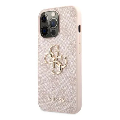 Guess PU 4G Metal Logo Zadní Kryt pro iPhone 13 Pro Pink