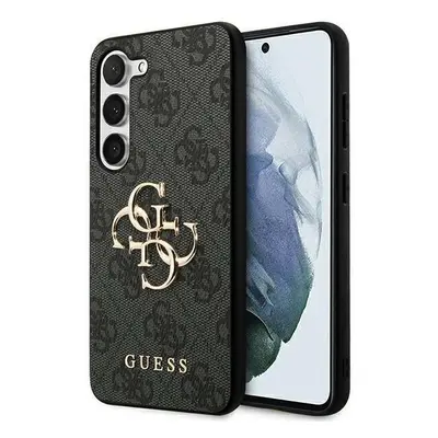 Guess PU 4G Metal Logo Zadní Kryt pro Samsung Galaxy A55 5G Grey