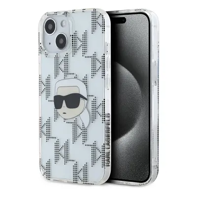 Karl Lagerfeld IML Electroplated Karl Head Zadní Kryt pro iPhone 15 Transparent