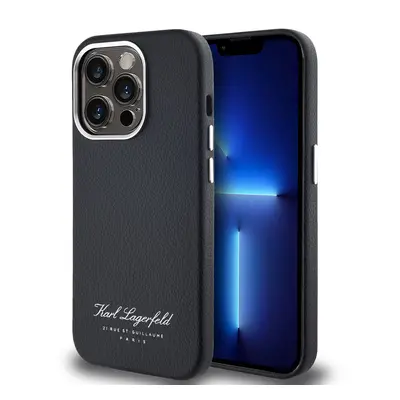 Karl Lagerfeld Grained PU Hotel RSG Zadní Kryt pro iPhone 14 Pro Max Black