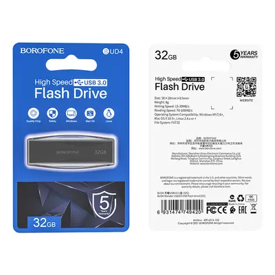 Flash disk Borofone BUD4 USB 3.0 32GB černý 109075