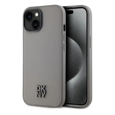 Zadní Kryt DKNY PU Leather Stack Logo Magsafe pro iPhone 15 Grey