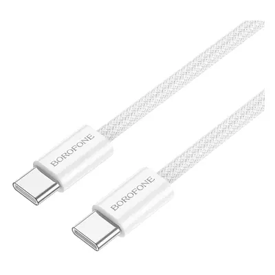 Datový kabel Borofone BX104 Primo - typ C na typ C - 60W 3A 1 metr bílý