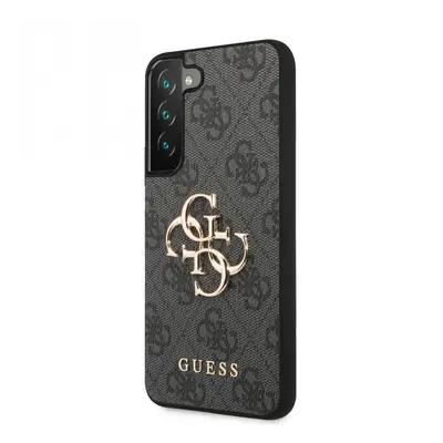 Guess PU 4G Metal Logo Zadní Kryt pro Samsung Galaxy S23 Grey