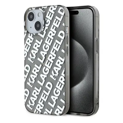 Karl Lagerfeld IML Electroplated Repeated Logo Zadní Kryt pro iPhone 15 Silver