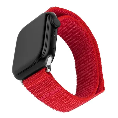 Nylonový řemínek FIXED Nylon Sporty Strap pro Apple Watch 42/44/45mm, červený