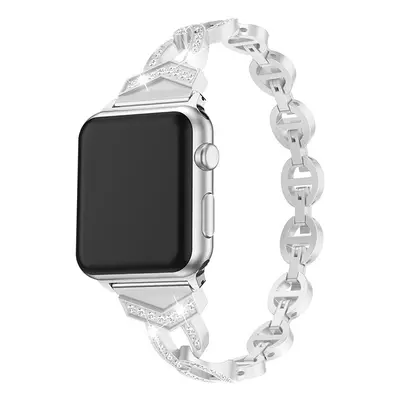 Řemínek na hodinky pro Apple Watch 42/44/45 design 3 stříbrný