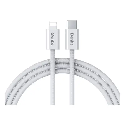 Datový kabel Benks D46 - Type C to Lightning - PD 27W 3A 1 m bílý