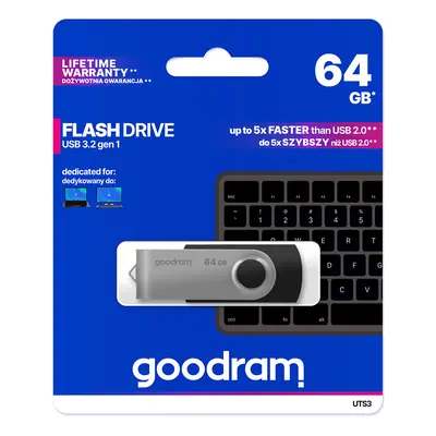 Flash disk GOODRAM UTS3 64GB černo-stříbrný