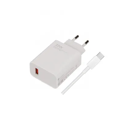 Cestovní rychlonabíječka Xiaomi MDY-11-EZ USB-A vč.USB-C kabelu bílá (Bulk) 33W