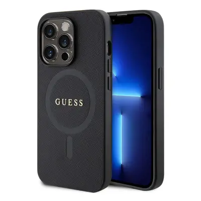 Guess PU Saffiano MagSafe Zadní Kryt pro iPhone 15 Pro Black