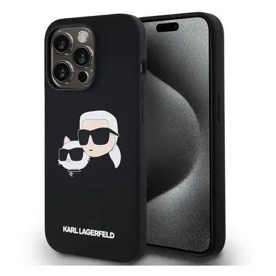 Karl Lagerfeld Liquid Silicone Double Heads Magsafe Zadní Kryt pro iPhone 14 Pro Black