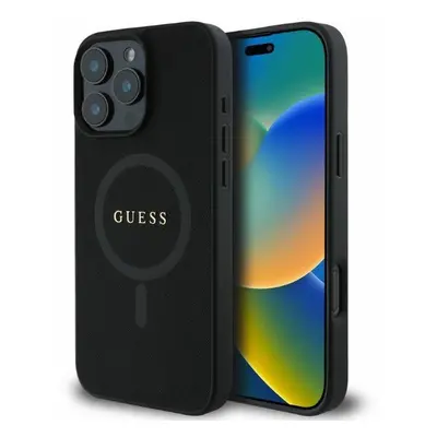 Originální zadní kryt GUESS Saffiano Classic Logo MagSafe GUHMP16LPSAHMCK pro iPhone 16 Pro blac