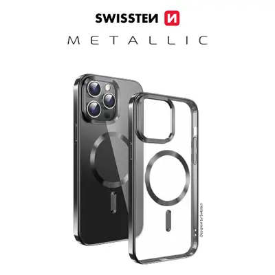 Zadní kryt Swissten Clear Jelly MagStick Metallic pro iPhone 16 Pro Max černý