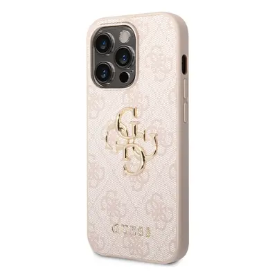 Guess PU 4G Metal Logo Zadní Kryt pro iPhone 14 Pro Max Pink