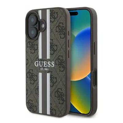 Originální zadní kryt GUESS hardcase 4G Printed Stripes MagSafe GUHMP16SP4RPSW pro iPhone 16 bro