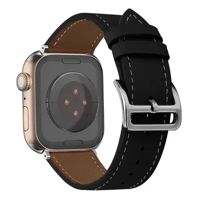 Kožený řemínek pro Apple Watch 42-44-45-49 design 1 černý