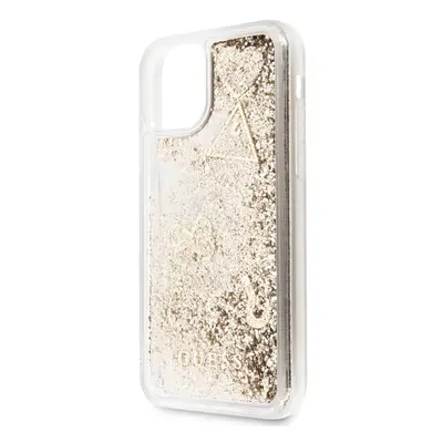 Guess Glitter Hearts Zadní Kryt pro iPhone 11 Gold