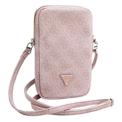 Guess PU 4G Triangle Logo Walltet Phone Bag Zipper Pink