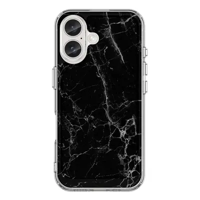 Kryt STYLE TopQ iPhone 16 pevný Mramor černý 129707