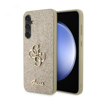 Zadní kryt Guess PU Fixed Glitter 4G Metal Logo pro Samsung Galaxy S23 FE Gold