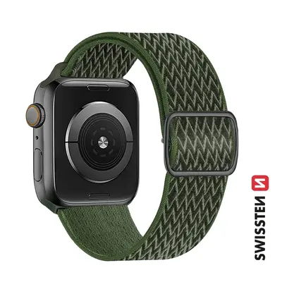 Řemínek Swissten pro Apple Watch nylonový 42 - 44 - 45 - 49 mm khaki (se sponou)