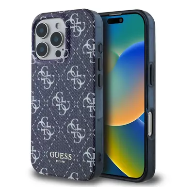 Zadní kryt Guess IML Denim Effect MagSafe pro iPhone 16 Pro Max Dark Blue