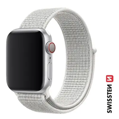 Řemínek Swissten pro Apple Watch nylonový 42 - 44 - 45 - 49 mm bílý