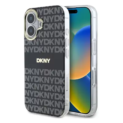 Zadní kryt DKNY PC/TPU Repeat Pattern Tonal Stripe Magsafe pro iPhone 16 Black