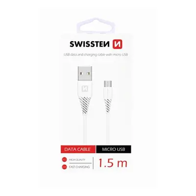 Datový kabel Swissten microUSB 1,5m bílý 28985