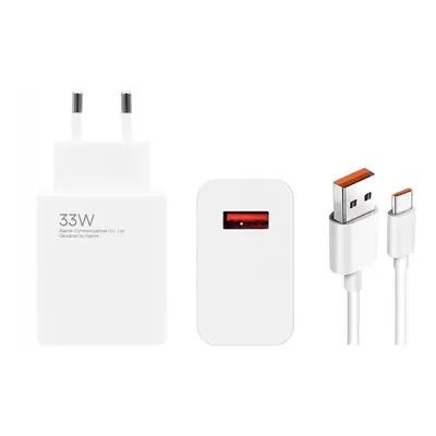 Rychlonabíječka Xiaomi MDY-14-EL vč. USB-C datového kabelu 33W bílá